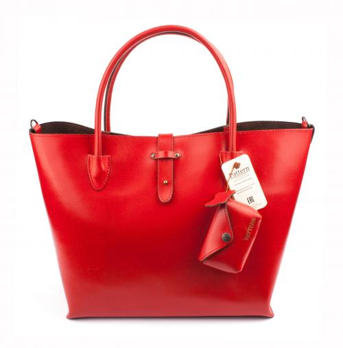 Женская красная сумка Shopper Mix Pattern, фото 1