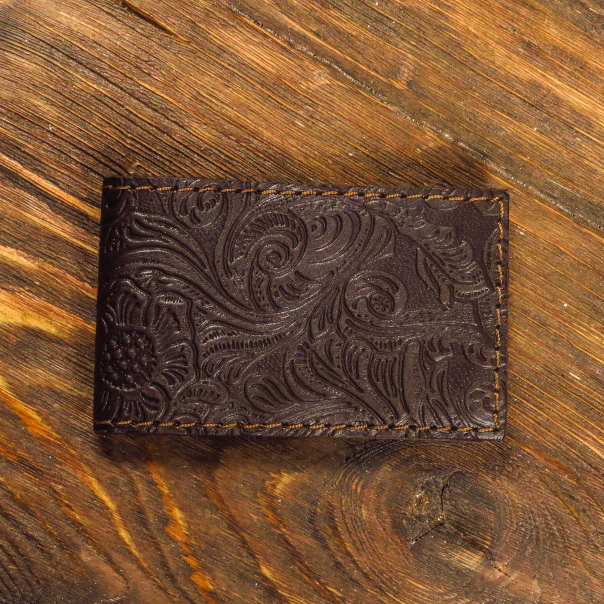 Визитница с тиснением шоколад Russian Handmade, фото 1