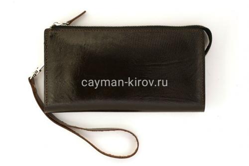 Портмоне-клатч кожаное с ремешком на руку Cayman, фото 1